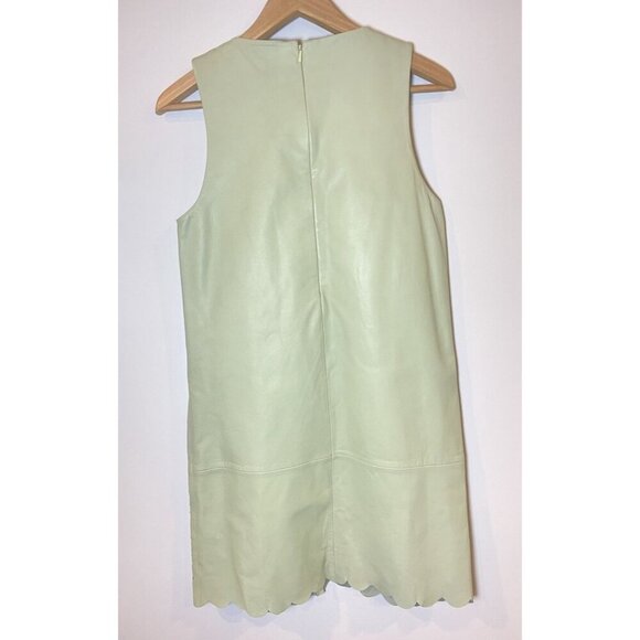 NWT Rebecca Minkoff Samba Lamb Leather Shift Dress Laser Cutout Green Size 2 New - Picture 4 of 6